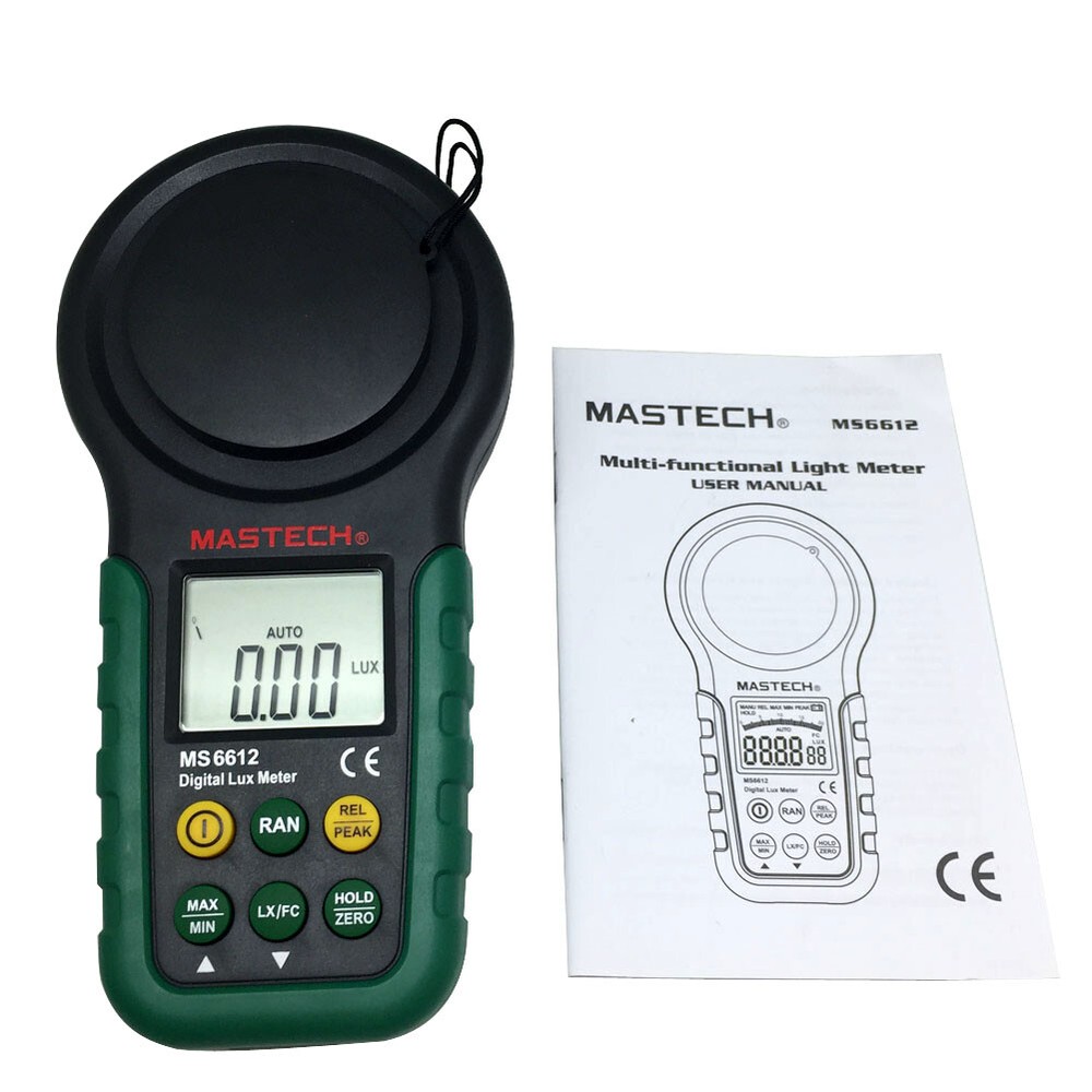 MASTECH multi function Luxmeter MS6612 light meter foot candle auto range peak