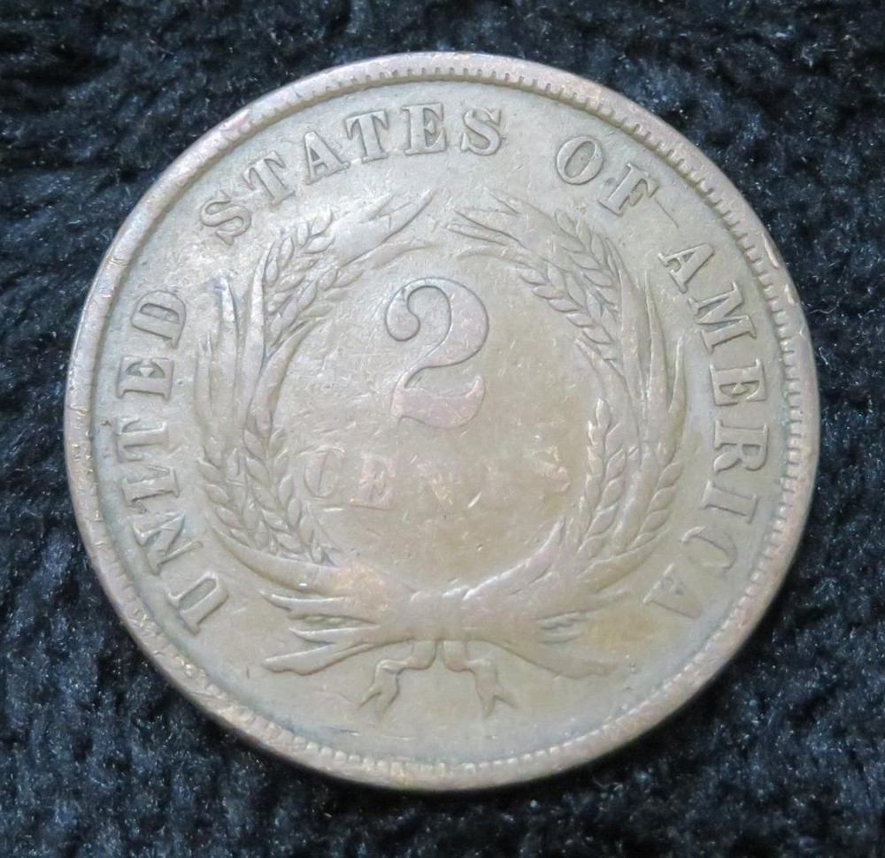 1867 Two Cent Piece * Double Die Obverse * 5702