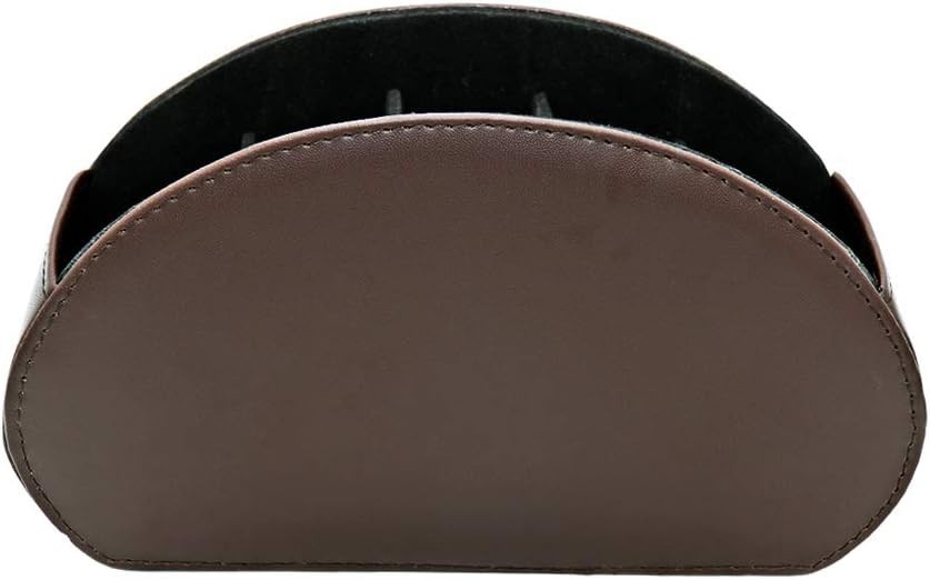 Remote Control Holder Organizer Table Desk Leather Control Storage Dark Brown