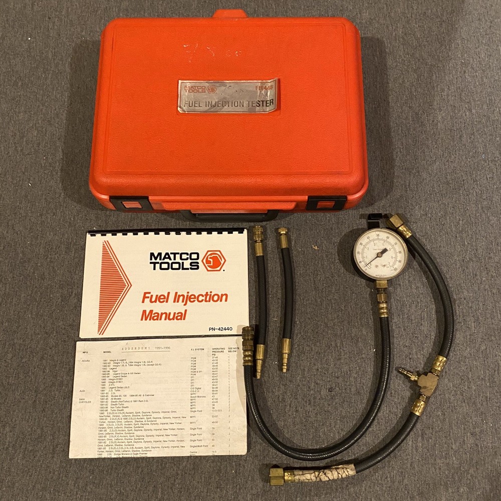 Matco Tools Model: FIT448 Fuel Pressure Test Tester Kit w Case