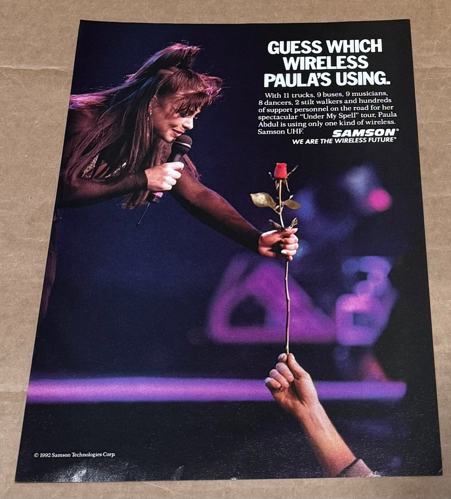 Paula Abdul - SAMSON MICS - 1992 Print Advertisement