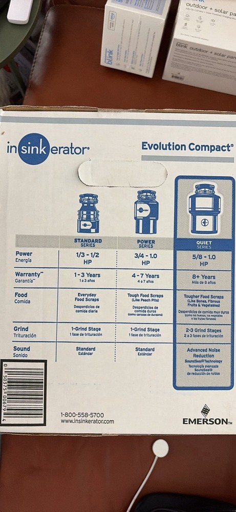 InSinkErator Evolution Compact 3/4 HP Garbage Disposal, Noise Reduction, 2-Stage