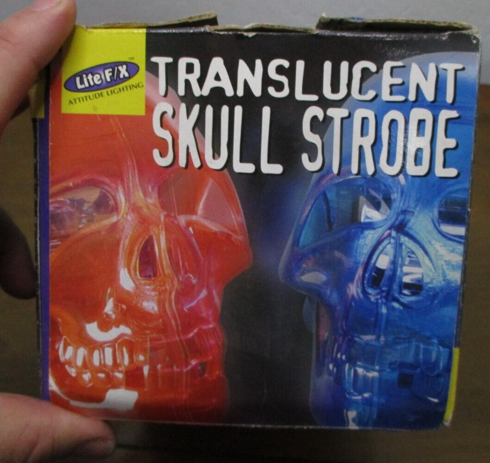 Unique! Strobe Light Skull! Blue Translucent! With Adjustable Strobe! 110 Volt