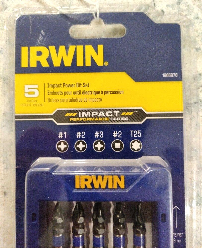 NEW IRWIN 1866976 IMPACT POWER BIT SET 5PC