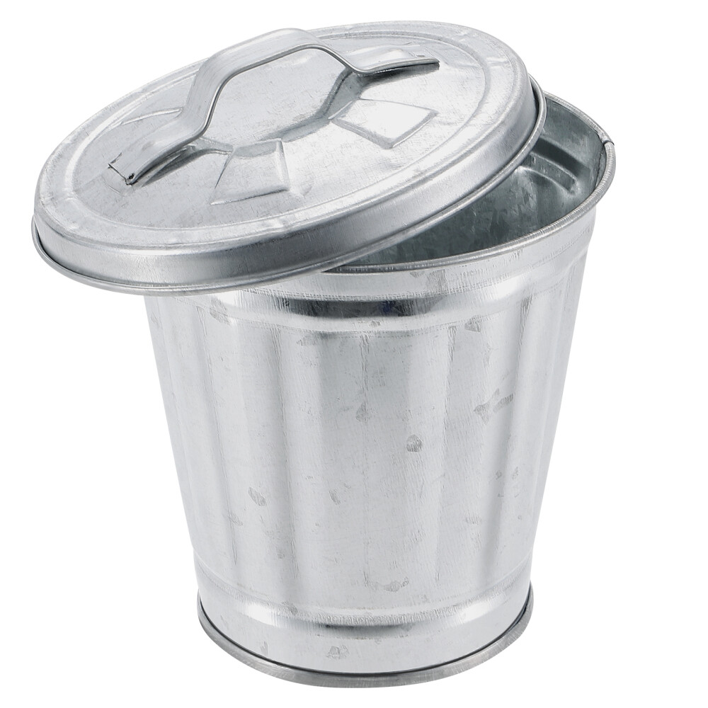 Small Garbage Can Galvanized Trash Can Lid Garbage Recycling Container