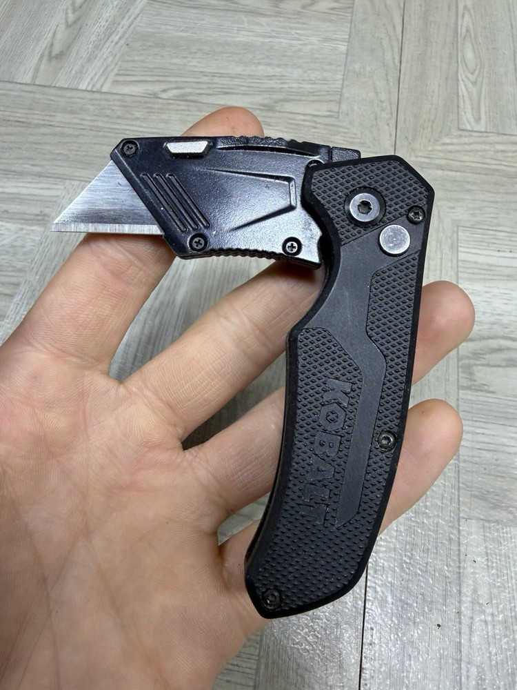 Kobalt Tools Folding Box Knife Black Box Cutter Sharp