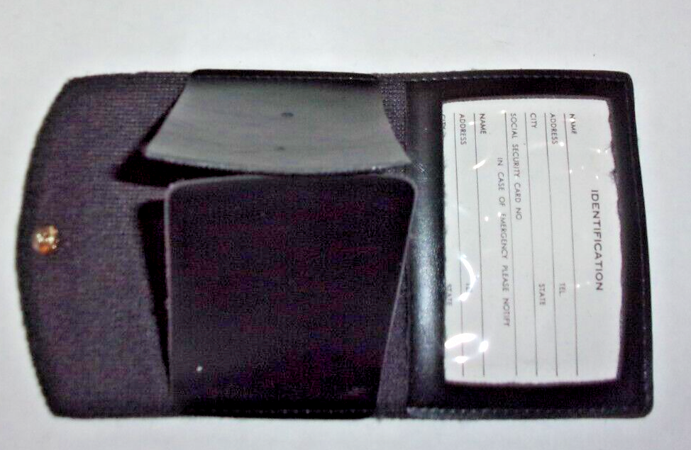 LEATHER MILITARY ID WALLET HOLDS ID CARD