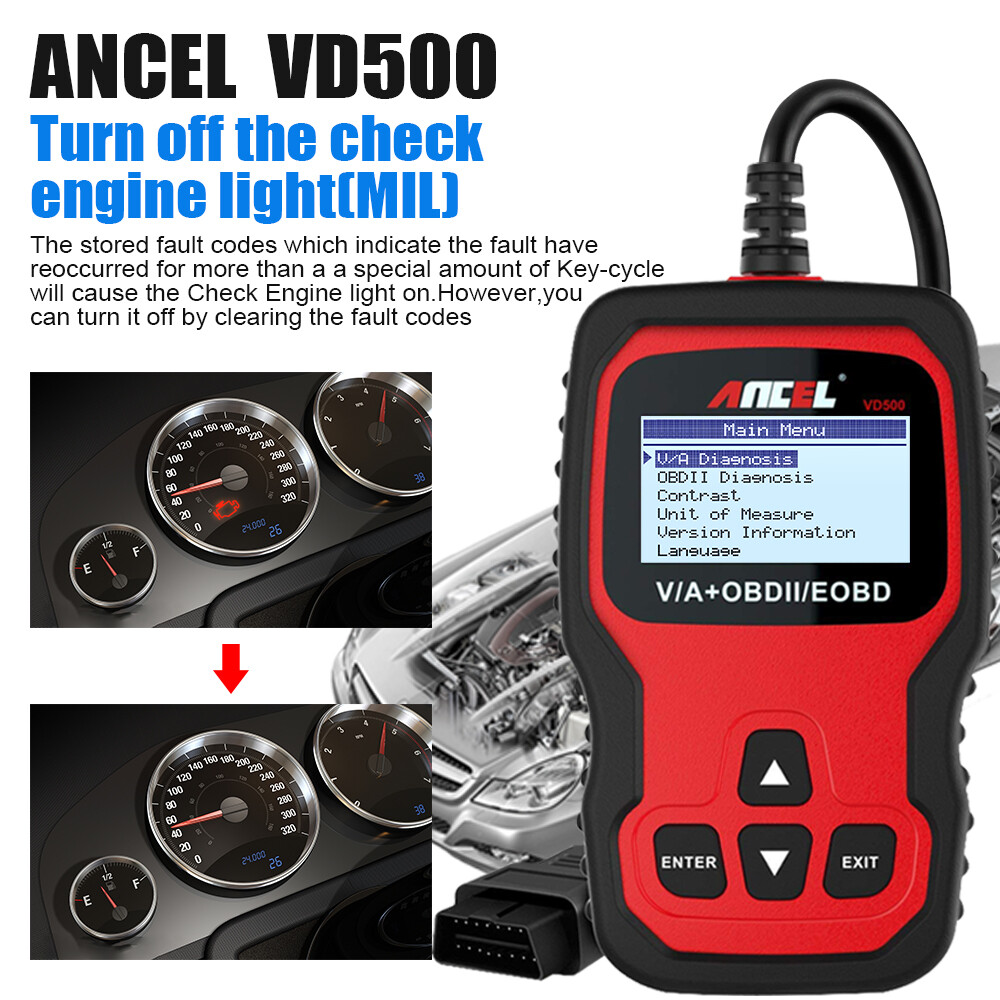 Ancel VD500 Car OBD2 Code Reader All System EPB ABS Oil Diagnostic Scanner Tool