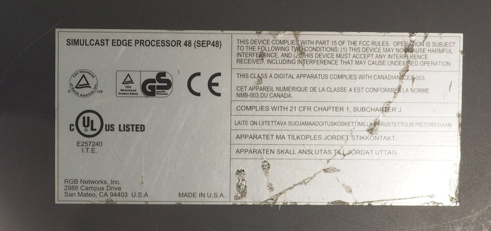 Motorola RGB Networks Simulcast Edge Processor 48 (SEP48) with 1 RF Modules