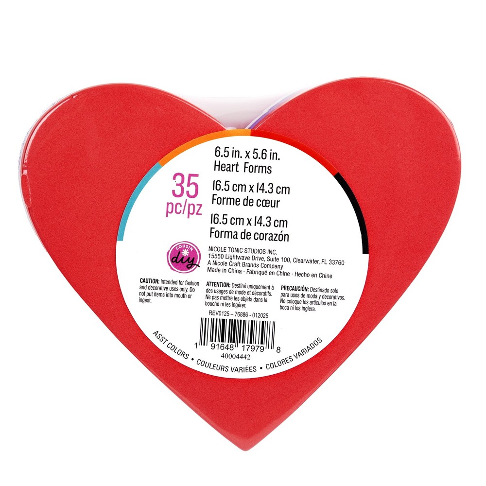 CousinDIY Foam Cutouts 6.5" 35/Pkg-Heart - 2 Pack