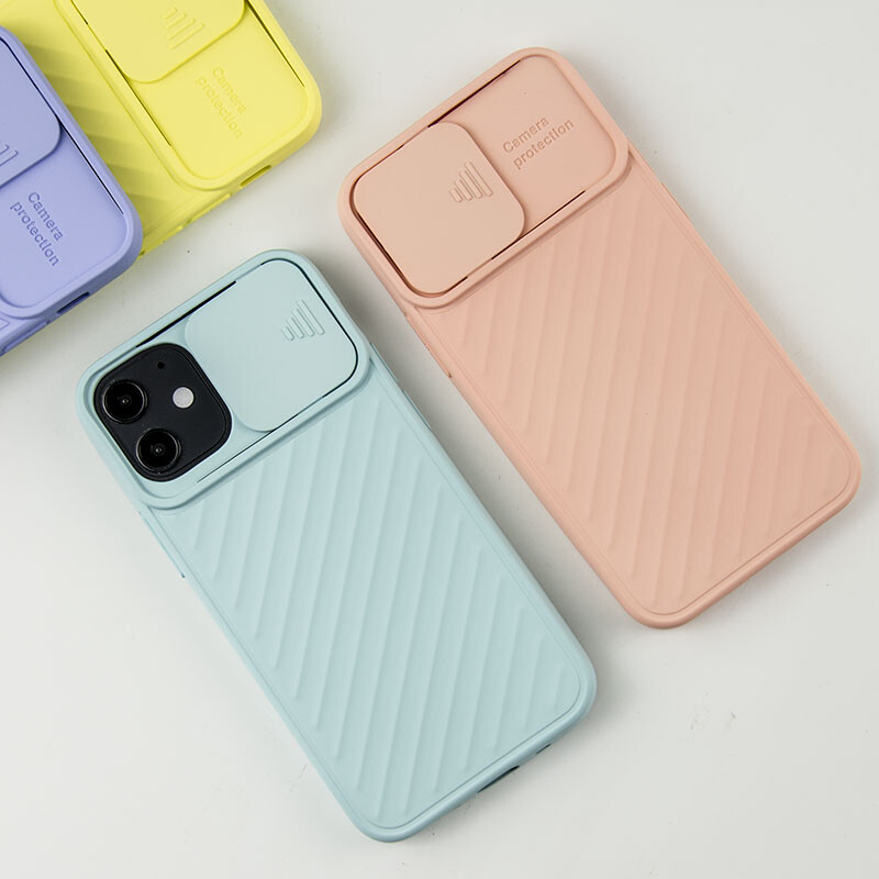 iPhone 12 Mini case with camera cover- Green Color