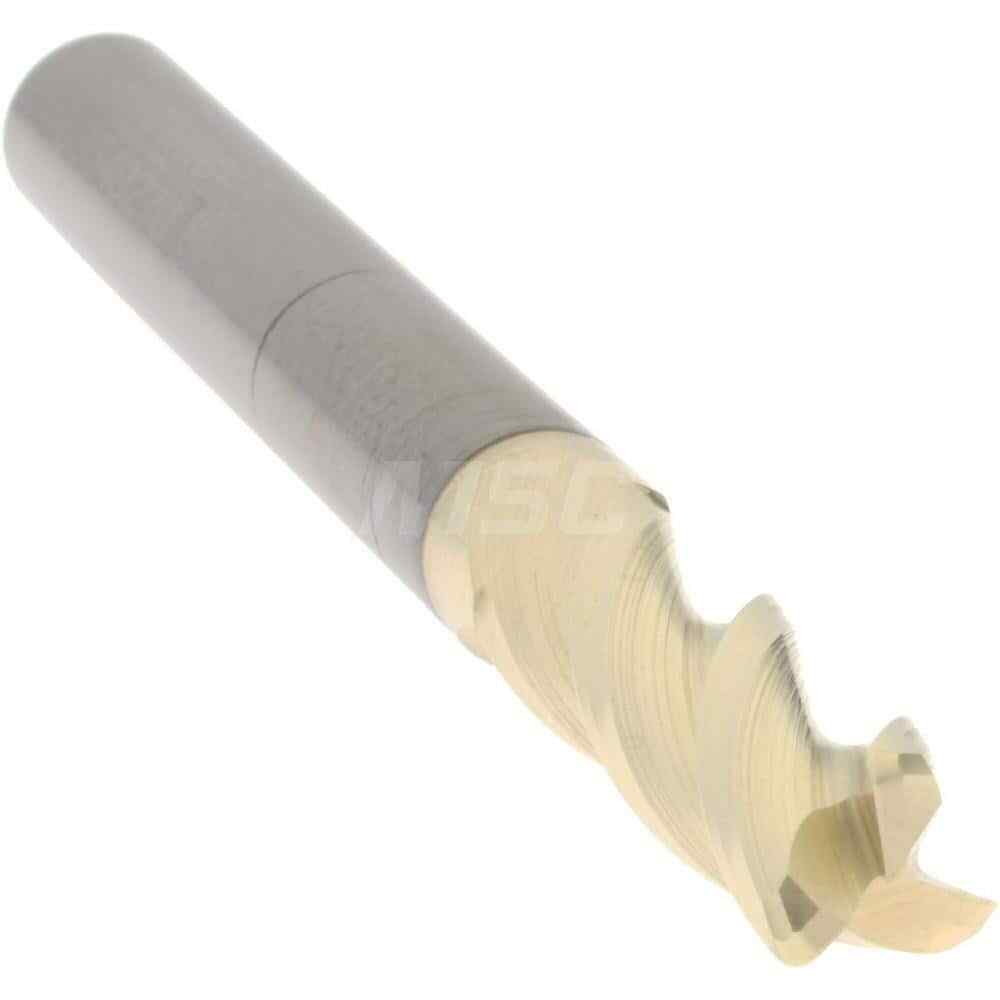 Accupro 1/4" Diam 3 Flute Single End Solid Carbide 0.03" Corner Radius End Mi...