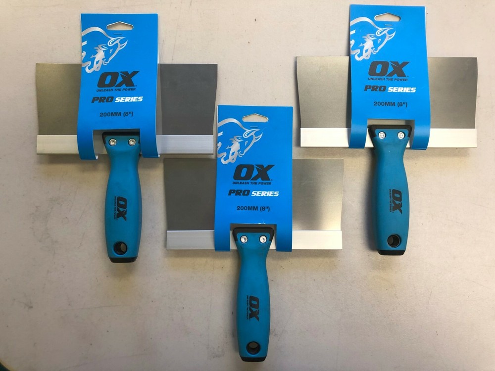 OX Tools Pro 8" Stainless Steel Taping Knife - 3 Pack