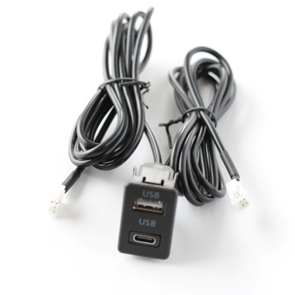 Car for DASH Mount USB+TYPE-C Port Panel Interface Extension 145cm Cable