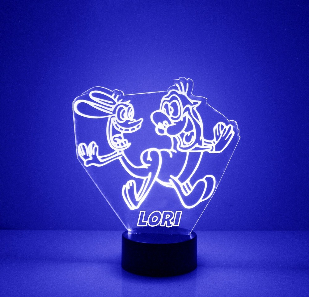 Ren & Stimpy Light Up, Personalized FREE, LED Night Light Lamp + Remote