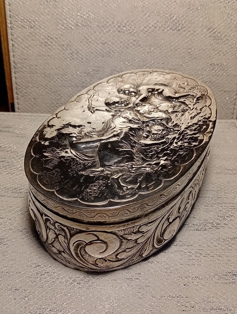 Solid Silver Box 19th Century German, Superb and Very Large.