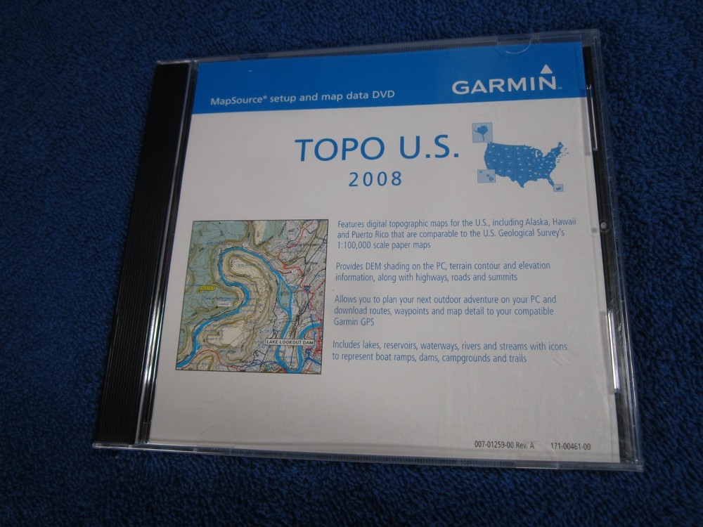 GARMIN GPS TOPO US 2008 Software Version 4.00 for Windows DVD
