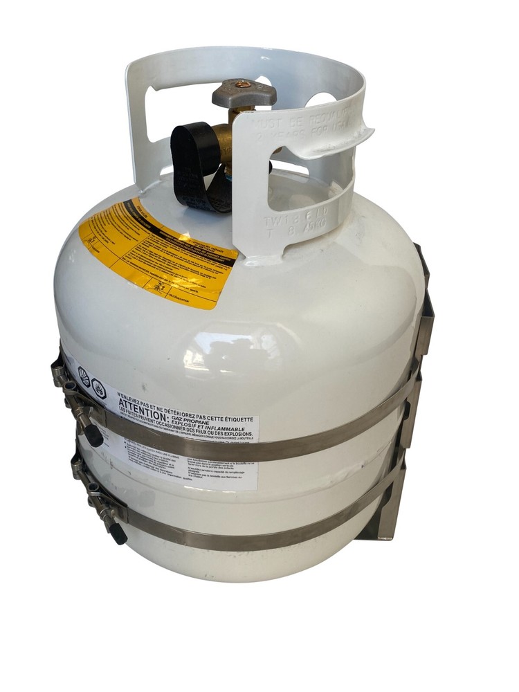 20 lb Stainless Steel Propane Tank Mount for RV VEHICLE MARINE CAMPER SAILBOAT