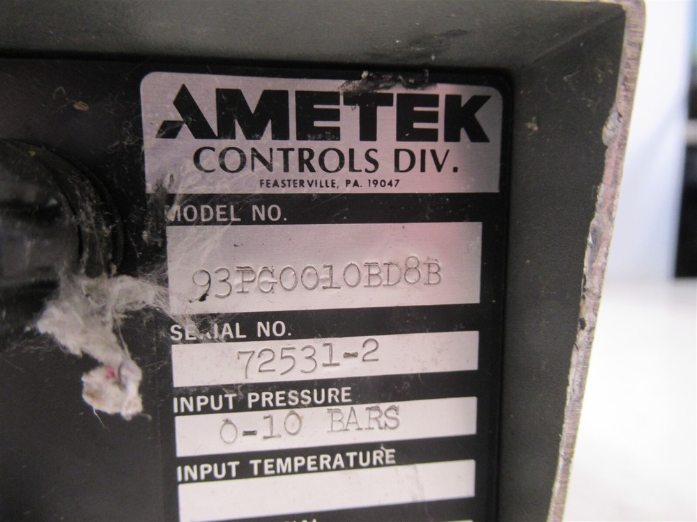 Ametek 93P Digital Pressure Indicator 93PG0010BDE8B 0-100 Bars Panel Meter