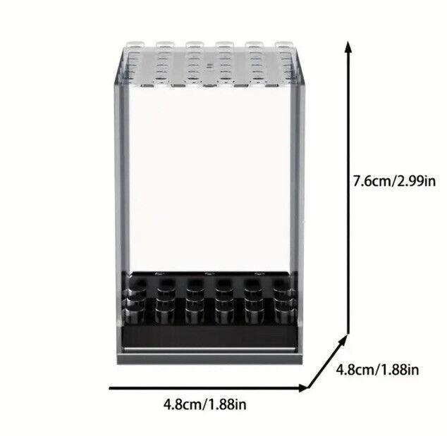 3Pcs Clear Black Base Display Case Box Suitable for Single Minifigures Stackable