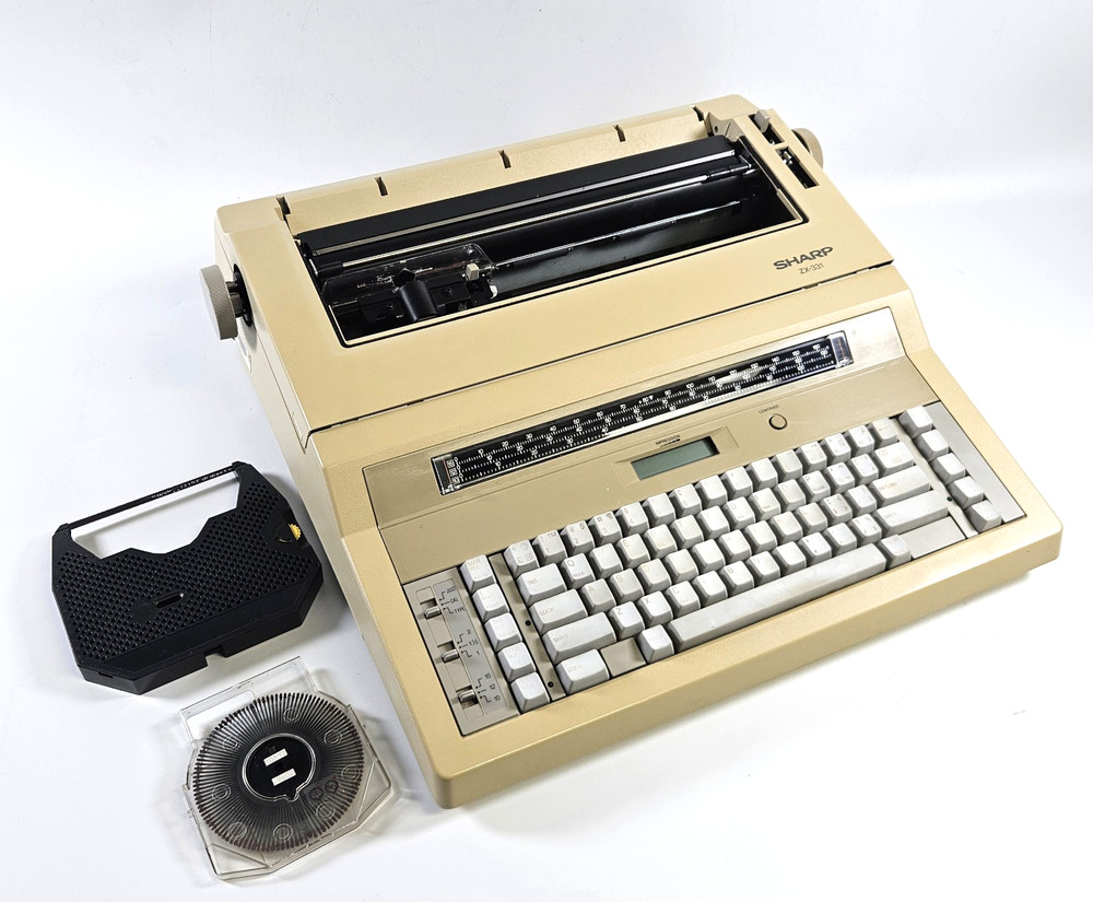 Vintage Sharp ZX-331 Electronic Typewriter –Working, Missing Paper Guide [READ]