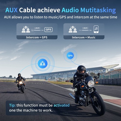 2M1-S Plus Motorcycle Bluetooth Headset | 10-Rider Intercom Communication System