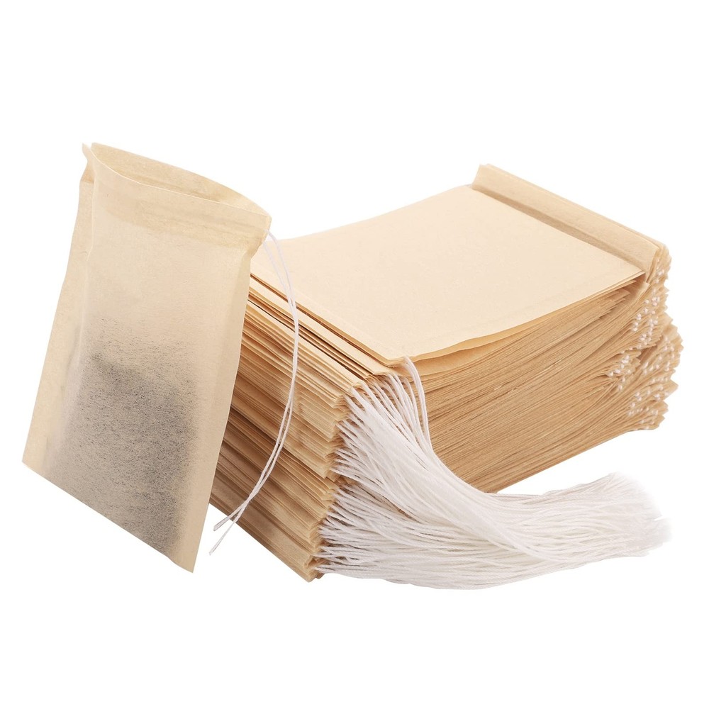 Empty Tea Bags - 300 Pcs Disposable Drawstring Unbleached Filter Bags for Loo...