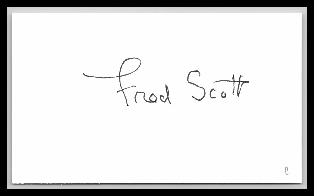 Fred Scott - Actor  - 3x5 Card - Signed | Autograph (c)