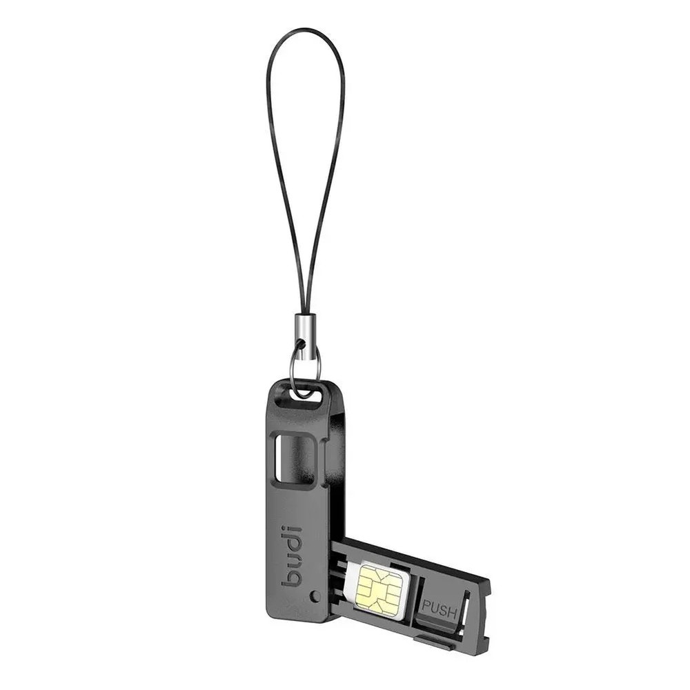 Multi-Function SIM Card Storage Case with Ejector Pin and Lanyard for TF Card