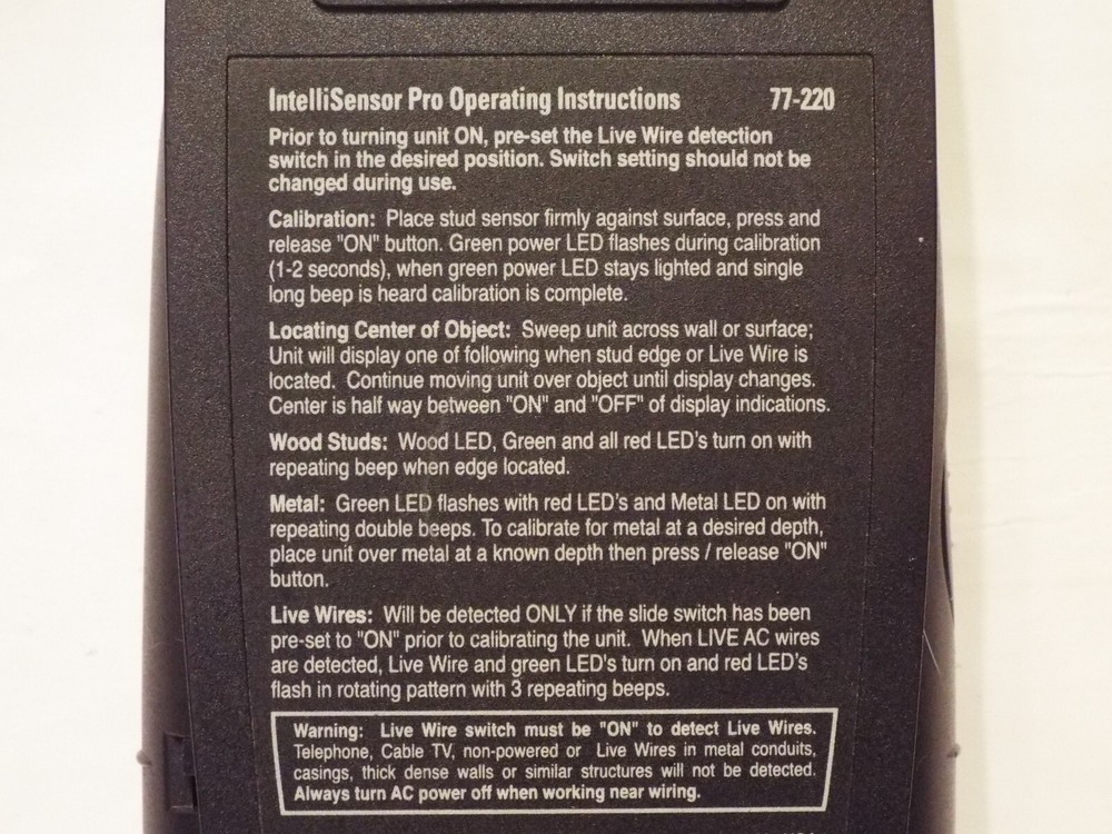 Stanley IntelliSensor Pro 77-220 - IntelliTools Stud Finder Sensor Works