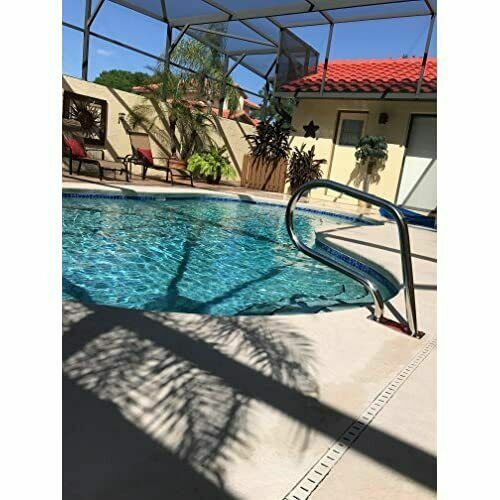 Fibropool Easy Mount Hand Rail with Base Plate Small (Stainless Steel)