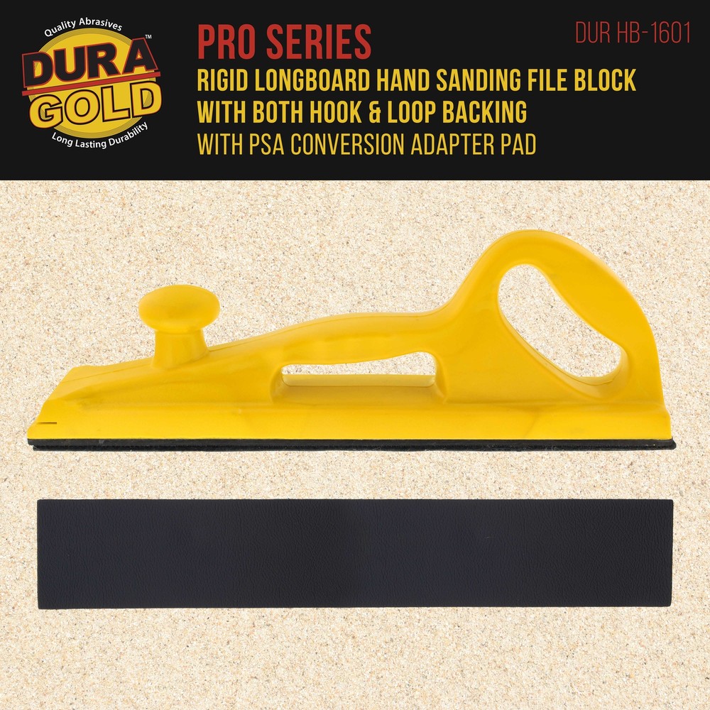 Longboard Hand Sanding File Block, Hook & Loop, PSA Backing Sandpaper Adapter