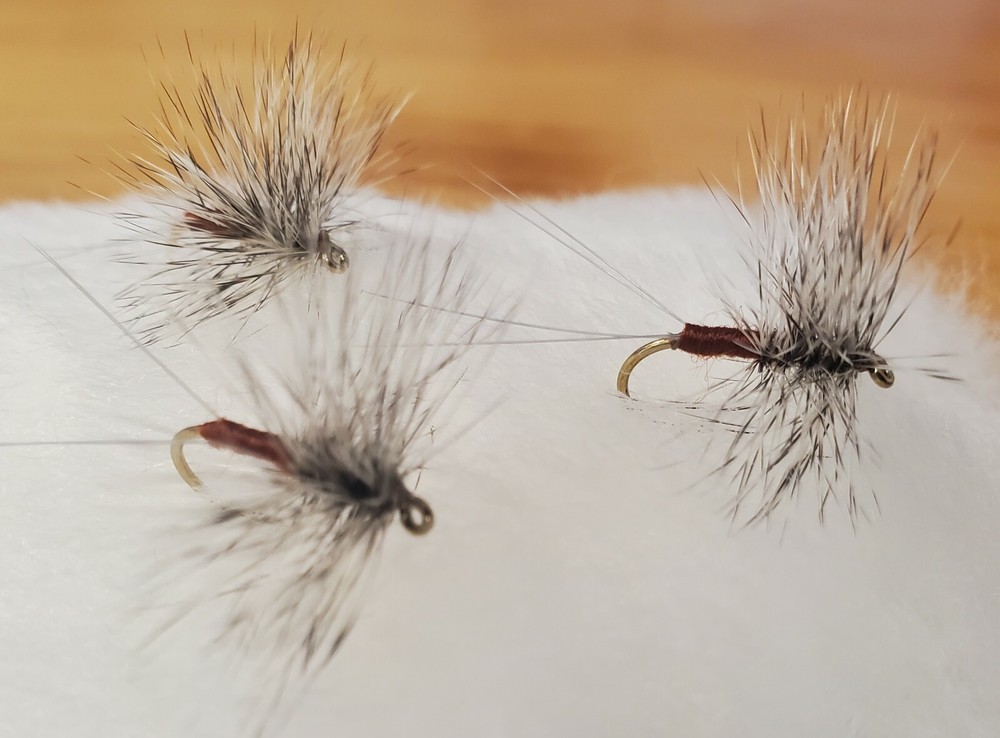 Rusty Spinner, Hackle Wing Rusty Spinner, Hi Vis Rusty Spinner, Dry Fly, 3 pack
