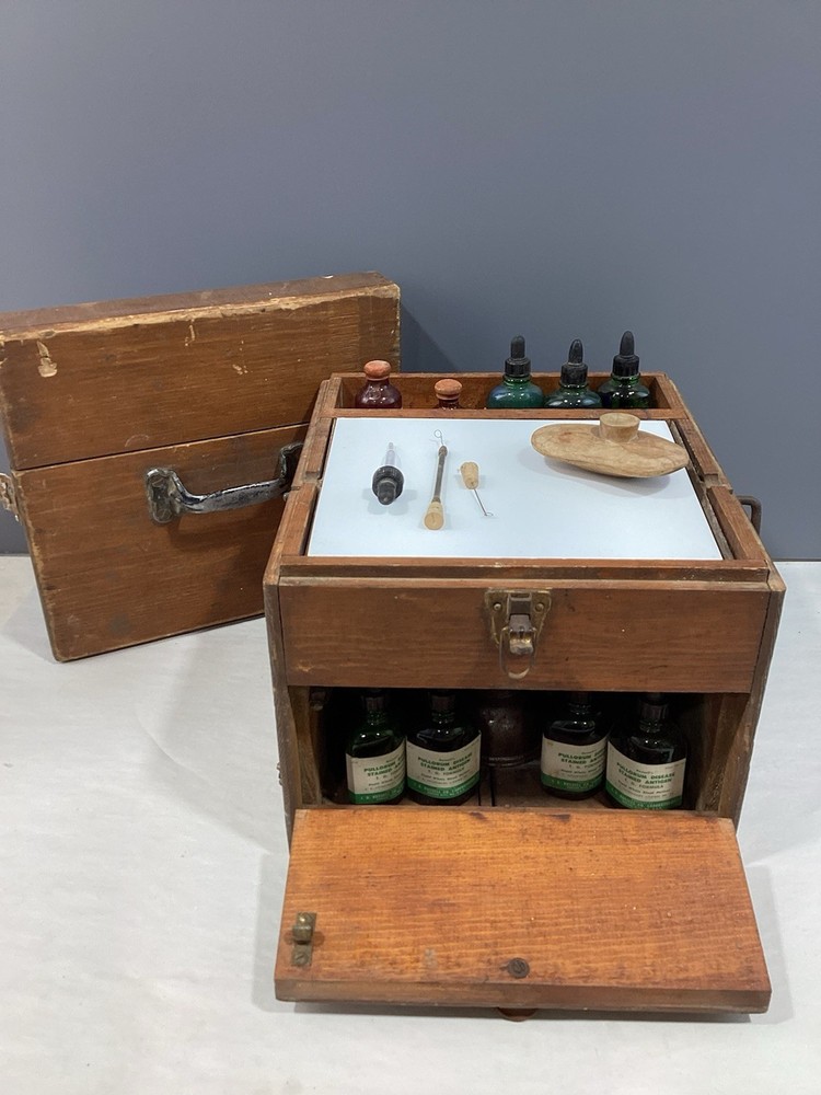 Vintage Poultry Disease Testing Kit In Apothecary Box, Pullorum Test