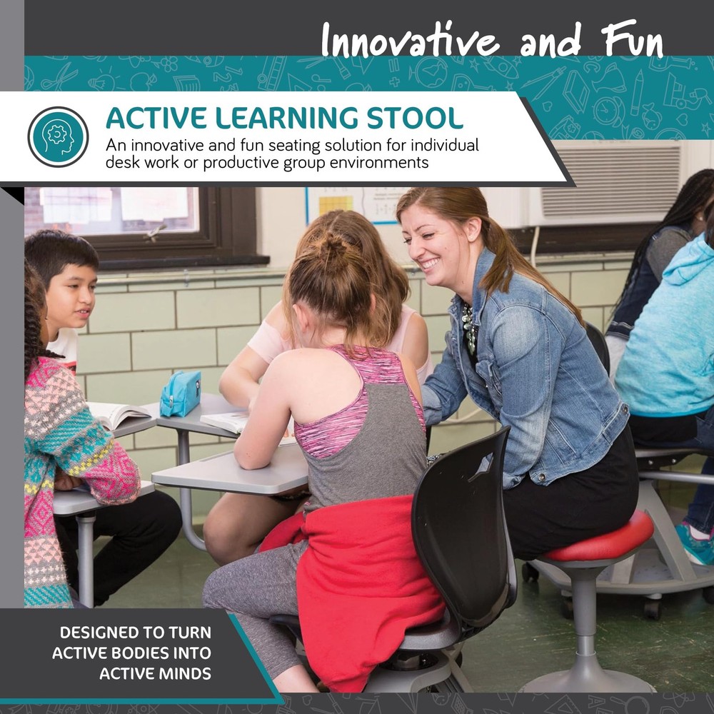 Learniture Adjustable Height Active Learning Stool for Office Desks and