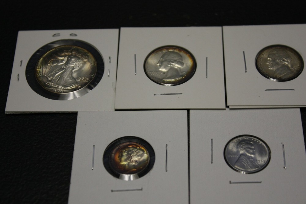 Mint Set 1943 UNC BU Rainbow Toning - Amazing