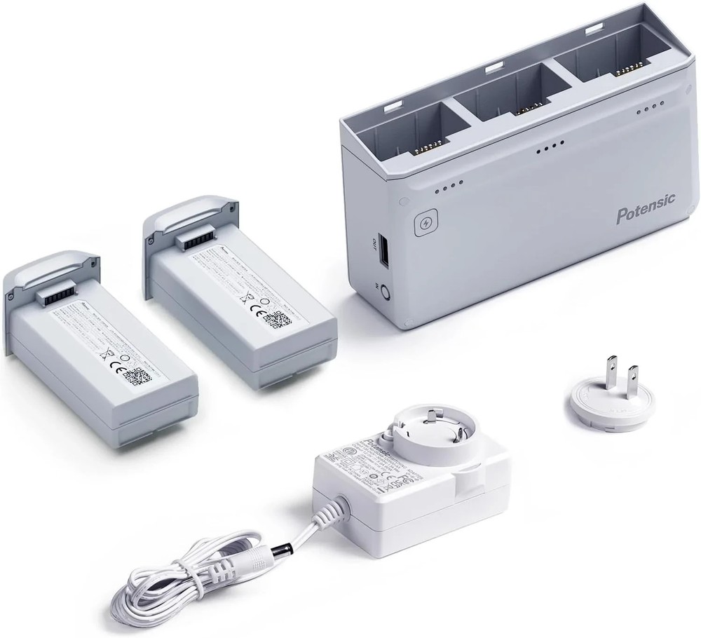 Potensic Atom Parallel Charging Hub with 2 Batteries Super Quick Charge Adapter