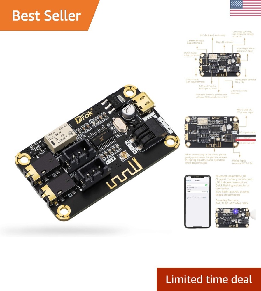 Portable Bluetooth Module for Stereo DIY Projects - Dual Audio Channels