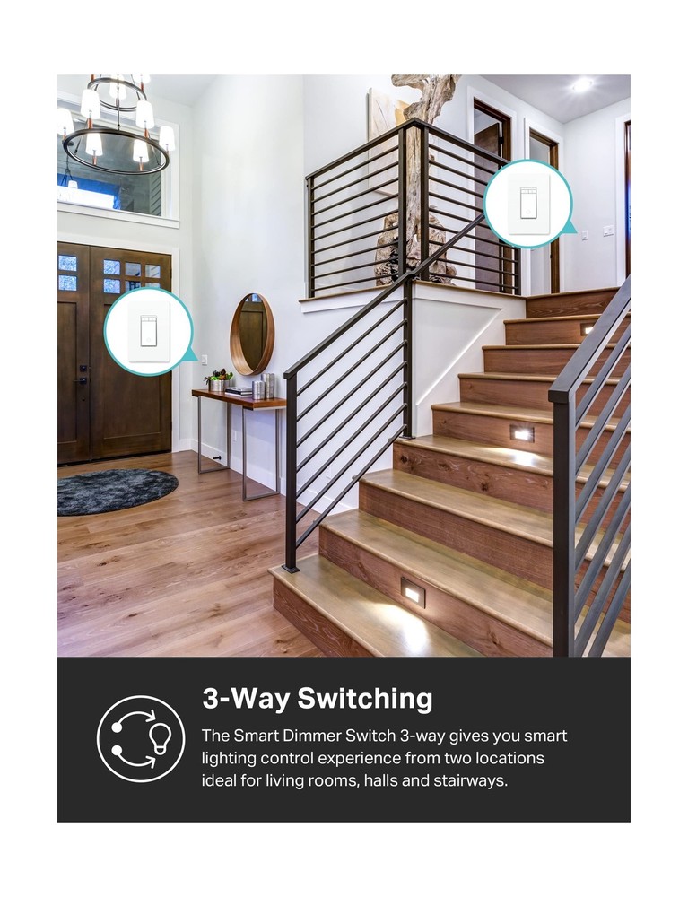 Kasa Smart 3 Way Dimmer Switch KIT, Dimmable Light Switch Compatible with Ale...