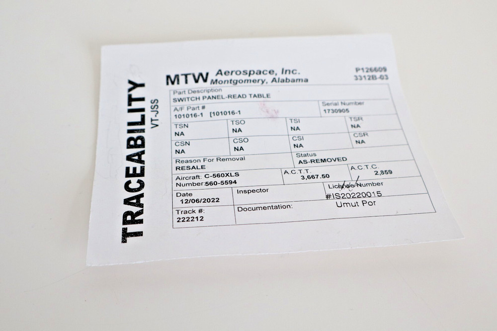 Mid-Continent Controls 101016-1 Switch Panel (28 VDC)