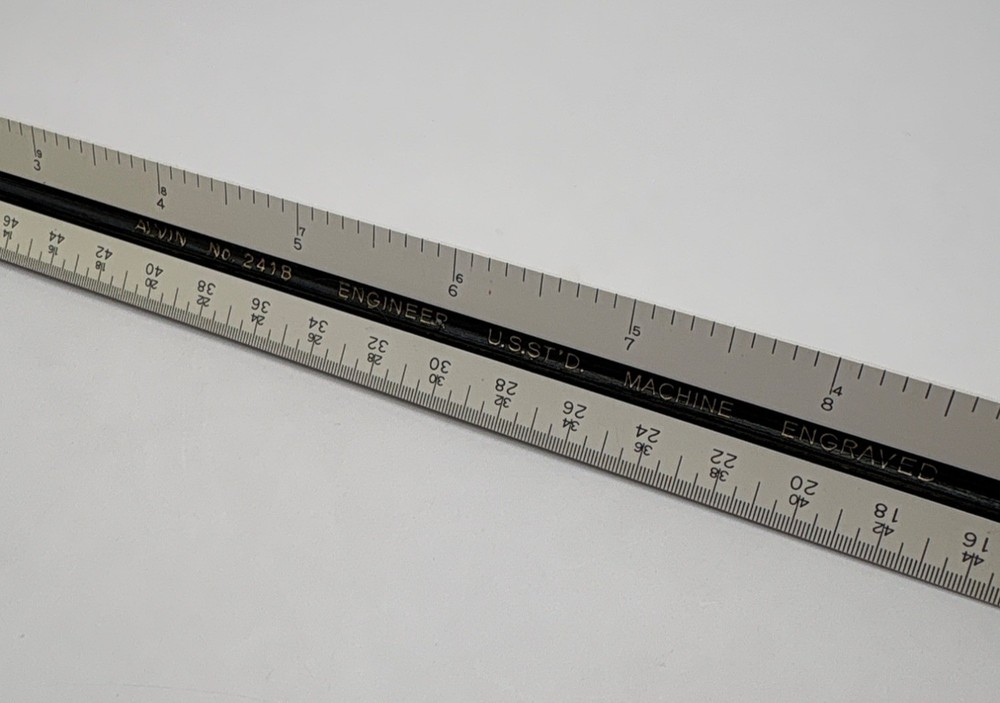 Alvin 241B Triangular Drafting Ruler 12 Inch Engineer Scale
