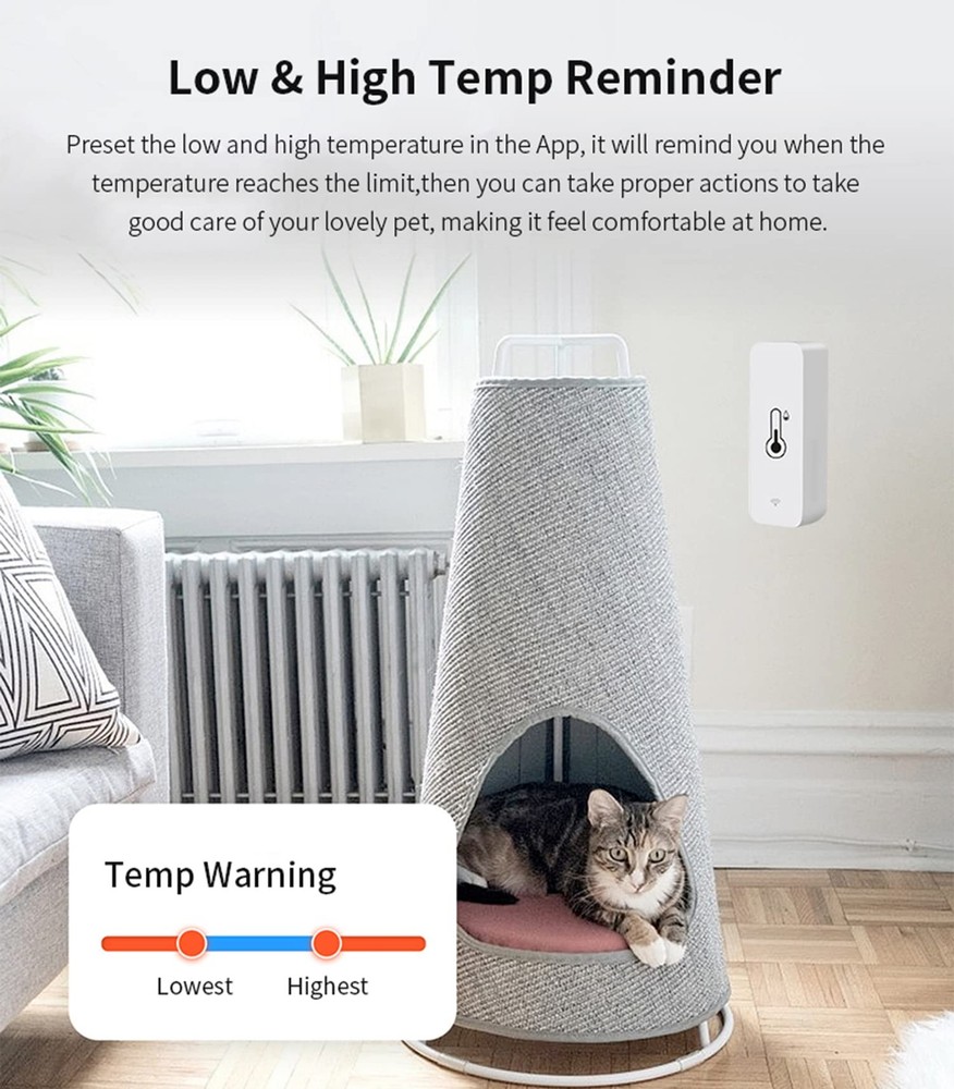 4-Pack WiFi Temperature Humidity Sensor: Wireless