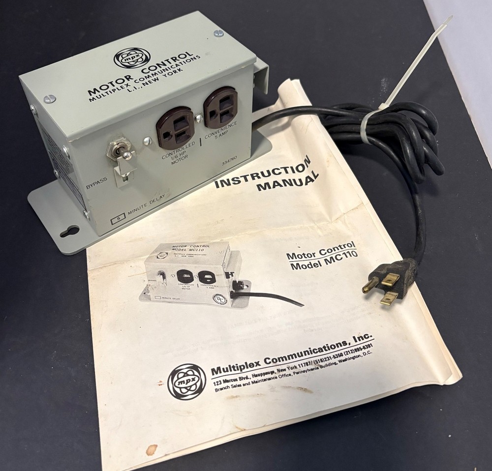MPX Multiplex Communications model MC110  1/6HP motor controller with manual