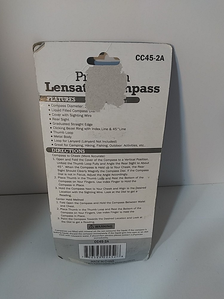 Lensatic Precision Compass Folding Scouting Hiking Outdoors Navigation