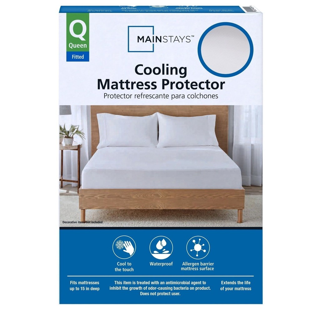 Cooling Waterproof Fitted Mattress Protector Stretchable Sidewalls Bedding Queen