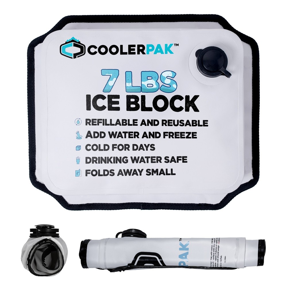 CoolerPak 7lb Refillable Reusable Drainable Ice Pack - Hook & Loop Fastener