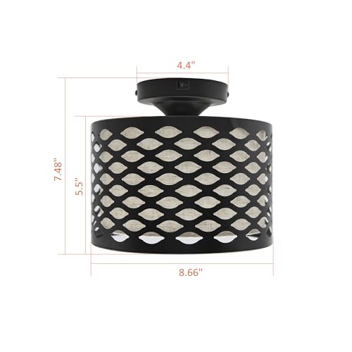 8-1/2'' LED RV Pendant Dining Table Honeycomb - Patterned Drum Ceiling Light