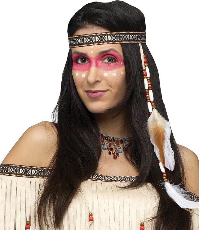 Native American Beaded Feather Indian Headband