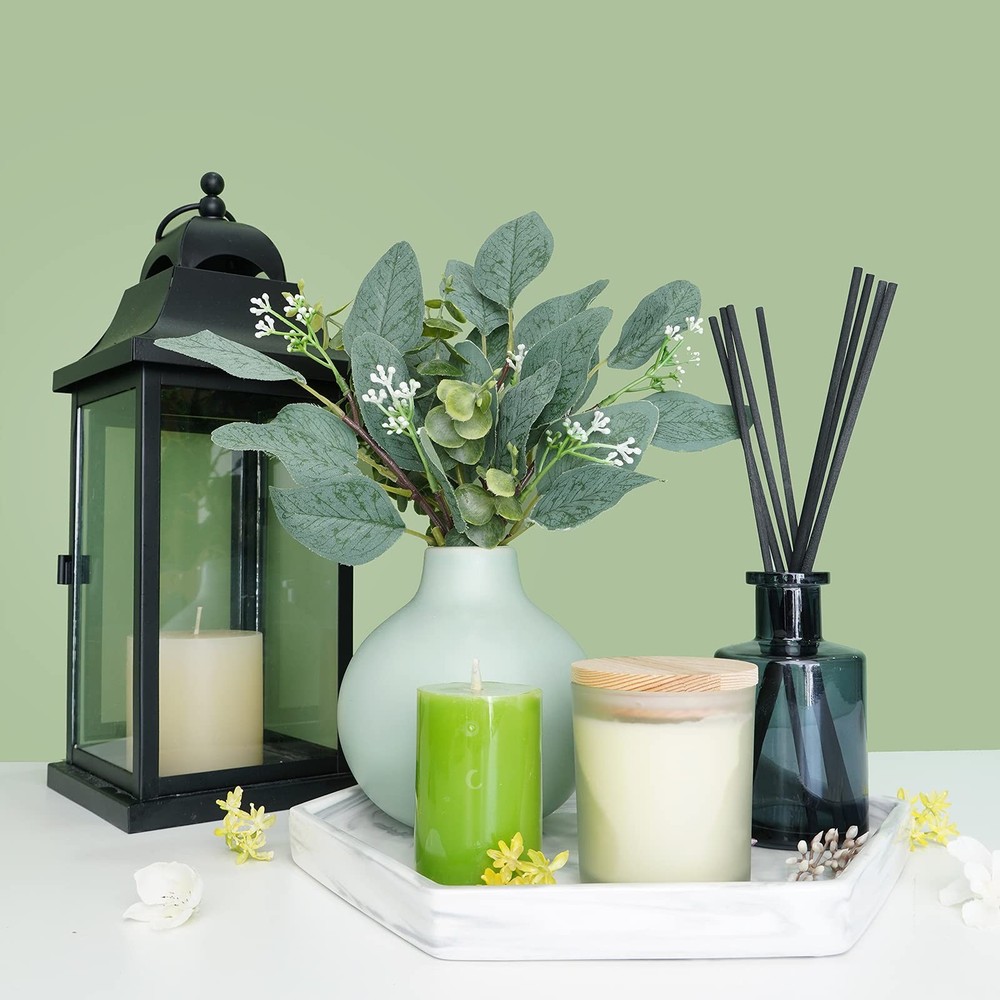 Mixed Eucalyptus Leaves Stems Bulk Artificial Sprays White