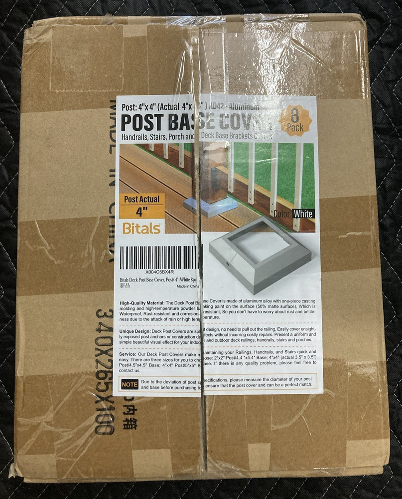 Bitals 8 Pack 4x4 Post Size Base Covers White